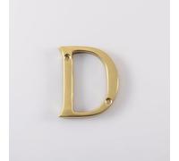 Kooples Hardware Letters Plate A to D Front Door Identifier Signage Brass Alphabet Plaque for Gates and Entrances (Polished Brass, Letter D)