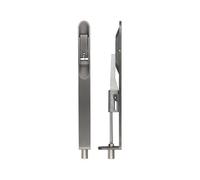 Kooples Hardware Lever Action Flush Bolt 20 x 200mm Radius - Recessed Bolt for Double Doors & French Doors - Rounded Forend - Satin or Polished Finish - Fixings Included (PVD Graphite)