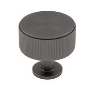 KOOPLES HARDWARE Lines Radio Knob Cabinet Knob in Matt Black, Satin Brass, Antique or Polished (Anthracite)