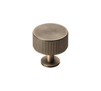 KOOPLES HARDWARE Lines Radio Knob Cabinet Knob in Matt Black, Satin Brass, Antique or Polished (Antique Brass)