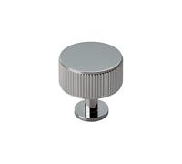 KOOPLES HARDWARE Lines Radio Knob Cabinet Knob in Matt Black, Satin Brass, Antique or Polished (Polished Chrome)