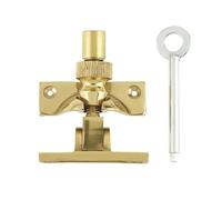 Kooples Hardware Lockable Brighton Fasteners Traditional Sash Window Lock with Key Secure Cast Design for Timber Windows (Polished Brass)