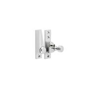 Kooples Hardware Lockable Quadrant Sash Fasteners Traditional Window Lock with Key - Secure Brass Fastener for Timber Sash Windows (Polished Chrome)