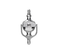 Kooples Hardware Medium Nu Victorian Urn Door Knocker with Spyhole Face Fix - Traditional Brass Front Door Knocker with Integrated Viewer - Fixings Included (Hardex Chrome)