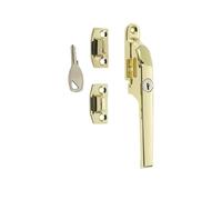 Kooples Hardware Modern Lockable Casement Fasteners Sleek Window Handle with Key - Secure Fit for Timber or UPVC Windows (Polished Brass)