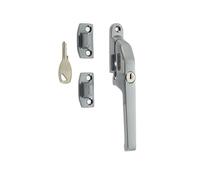 Kooples Hardware Modern Lockable Casement Fasteners Sleek Window Handle with Key - Secure Fit for Timber or UPVC Windows (Satin Chrome)