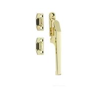 KOOPLES HARDWARE Modern Non Lockable Casement Fasteners Sleek Window Handle for Timber and UPVC Windows (Polished Brass)