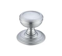 KOOPLES HARDWARE Mortice Door Knob - Concealed Fixing - Traditional Round Interior Knob with Hidden Screws - Un-Sprung Pair - Solid Metal Build - Fixings Included (Satin Chrome)
