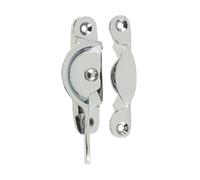 Kooples Hardware Narrow Fitch Fasteners Slimline Sash Window Lock Catch for Timber Frames - Classic Style Window Fastener (Polished Chrome)
