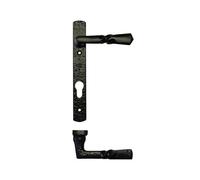 KOOPLES HARDWARE Narrow Style Multi-Point Door Handle 92mm Centres 220mm x 30mm Backplate for Timber Doors - Durable Exterior Lever Handle - Fixings Included