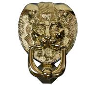 Kooples Hardware Nu Lion’s Head Door Knocker - Traditional Brass Front Door Knocker in Classic Lion Head Design - Fixings Included (Hardex Gold)