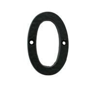 Kooples Hardware Numeral Face Fix Black Door Number Metal Digit Sign House Plaque for Wall Gate Fence or Entrance (Black, Number 0)