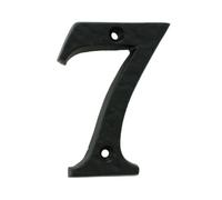Kooples Hardware Numeral Face Fix Black Door Number Metal Digit Sign House Plaque for Wall Gate Fence or Entrance (Black, Number 7)