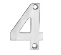 Kooples Hardware Numerals 50mm 0 to 9 Small Door Number Metal Digit Sign for House Gate Fence Wall Entrance (Satin Stainless Steel, Number 4)