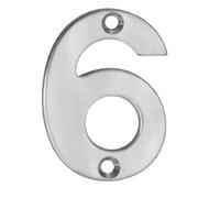 Kooples Hardware Numerals 50mm 0 to 9 Small Door Number Metal Digit Sign for House Gate Fence Wall Entrance (Satin Stainless Steel, Number 6/9)