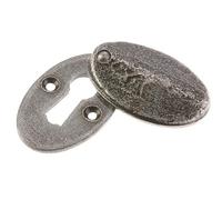 Kooples Hardware Oval Covered Escutcheon 50x31x9mm - Decorative Keyhole Cover Plate - Durable Metal Finish for Door Handles & Locks (Pewter)