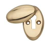 Kooples Hardware Oval Covered Escutcheon - Privacy Keyhole Cover with Swivel Lid - Euro & Standard Lock Compatible (Polished Brass)