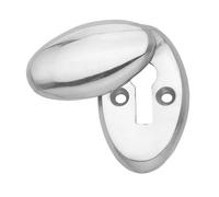 Kooples Hardware Oval Covered Escutcheon - Privacy Keyhole Cover with Swivel Lid - Euro & Standard Lock Compatible (Satin Chrome)