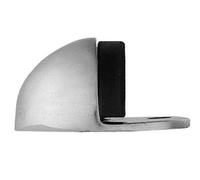 Kooples Hardware Oval Floor Mounted Door Stop Compact Metal Stopper with Rubber Tip - Screw Fix Base for Door and Wall Protection in Homes, Offices, Commercial Spaces (Polished Chrome, 44mm x 22mm)