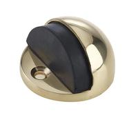 Kooples Hardware Oval Floor Mounted Door Stop - Contemporary Door Stopper with Rubber Buffer - Low Profile Floor Fix Door Stop with Fixings Included (Polished Brass)