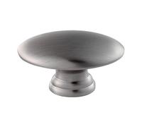 KOOPLES HARDWARE Oval Knob Satin Nickel Cabinet Knob - Contemporary Cupboard Drawer Pull with Smooth Curved Shape