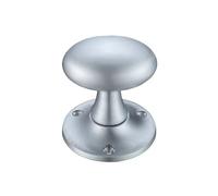 KOOPLES HARDWARE Oval Mortice Door Knob - 60mm Rose Diameter - Traditional Un-Sprung Pair for Internal Doors - Solid Metal Construction - Fixings Included (Satin Chrome)