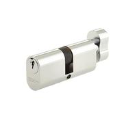 Kooples Hardware Oval Profile Cylinder & Turn - Key and Thumbturn Lock Barrel for Mortice Locks - Suitable for Timber Doors in Homes & Offices (Polished Chrome, 60mm)
