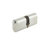 Kooples Hardware Oval Profile Double Cylinder - Keyed Both Sides Lock Barrel for Mortice Locks - Secure Brass Cylinder for Timber Doors (Polished Chrome, 70mm)