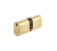 Kooples Hardware Oval Profile Double Cylinder - Keyed Both Sides Lock Barrel for Mortice Locks - Secure Brass Cylinder for Timber Doors (Polished Brass, 70mm)