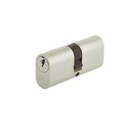 Kooples Hardware Oval Profile Double Cylinder - Keyed Both Sides Lock Barrel for Mortice Locks - Secure Brass Cylinder for Timber Doors (Satin Chrome, 70mm)