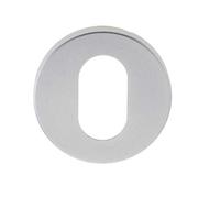 Kooples Hardware Oval Profile Escutcheon - Satin Anodised Aluminium Keyhole Cover for Euro Cylinder Locks