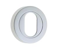 Kooples Hardware Oval Profile Escutcheons 50mm Round Rose Lock Cover Keyhole Plate (Polished Chrome)