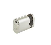 Kooples Hardware Oval Profile Single Cylinder - Keyed One Side Lock Barrel for Mortice Locks - Secure Brass Cylinder for Timber Doors (Polished Chrome, 45mm)