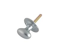 Kooples Hardware Oval Thumb Turn - 38mm Rose - 32mm x 20mm Turn - Rack Bolt Compatible - BS EN 1634-1 Certified (Satin Chrome)