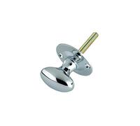 Kooples Hardware Oval Thumb Turn - 38mm Rose - 32mm x 20mm Turn - Rack Bolt Compatible - BS EN 1634-1 Certified (Polished Chrome)