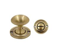 KOOPLES HARDWARE Oval Thumb Turn with Coin Release - 5mm Spindle Privacy Lock - Satin Chrome for Internal Bathroom Doors (Florentine Bronze)