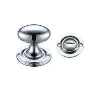 KOOPLES HARDWARE Oval Thumb Turn with Coin Release - 5mm Spindle Privacy Lock - Satin Chrome for Internal Bathroom Doors (Polished Chrome)