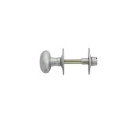 Kooples Hardware Oval Thumbturn with Coin Release on Rose Satin Chrome Bathroom Privacy Lock Ergonomic WC Door Turn with Emergency Access - Modern Round Base Plate (Satin Chrome)
