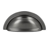 KOOPLES HARDWARE Oxford Cup Pull Handle 76mm - Classic Drawer Pull in Multiple Finish (Gun Metal)