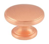 KOOPLES HARDWARE Oxford Knob Solid Brushed Stainless Steel - Classic Round Cabinet Drawer Knob for Kitchens & Furniture (Satin Copper, 32mm)