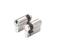 Kooples Hardware P5 Single Euro Cylinder Lock - High Security 6-Pin Keyed Cylinder with Anti-Pick & Anti-Drill Protection - One-Sided Key Operation (Nickel Plate, 40mm)