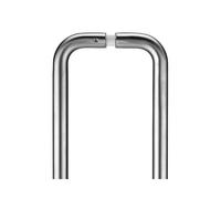 KOOPLES HARDWARE Pair of 19mm D Pull Handles - Grade 201 Stainless Steel - Back-to-Back Fixings - Suitable for Timber, Glass or Metal Doors (300mm)