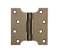 Kooples Hardware Parliament Hinges Ball Bearing Stainless Steel - Wide Throw Door Hinge for Internal & External Use (Antique Brass, 102x102x3mm)