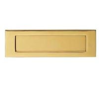 Kooples Hardware Plain Letter Plate Front Door Mail Slot Clean Design External Post Flap Metal Finish for Home Entrance (PVD, 306mm x 104mm)
