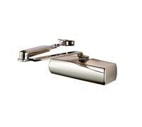 Kooples Hardware Plated Full Cover Overhead Door Closer Concealed Arm Design - Heavy Duty Mechanism - CE Certified - Internal External Compatible - Secure Closing Solution (Polished Nickel Plated)