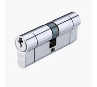 Kooples Hardware Polished Chrome V5 Euro Profile Double Cylinder Lock - 5-Pin Brass Core - Keyed Both Sides - Secure Chrome Door Barrel - Fixings Included (Euro - Keyed to Differ (E), 60mm)