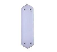 Kooples Hardware Porcelain Finger Plate Decorative Ceramic Door Push Plate Traditional Style for Internal Doors (White)