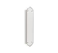 Kooples Hardware Porcelain Finger Plate Decorative Ceramic Door Push Plate Traditional Style for Internal Doors (White Silverline)