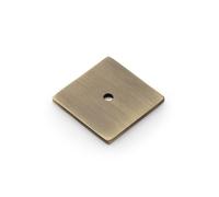 KOOPLES HARDWARE Quantock Square Backplate - 52mm, Satin Stainless Steel, Concealed Fixings, Modern Door Handle Base (Antique Brass)