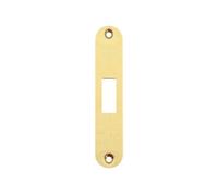 Kooples Hardware Radius Forend, Strike Plate & Escutcheon Pack - Compatible with ZFB01 Series Fire Brigade Mortice Lock - FB1 Key Profile (PVD Satin Brass)